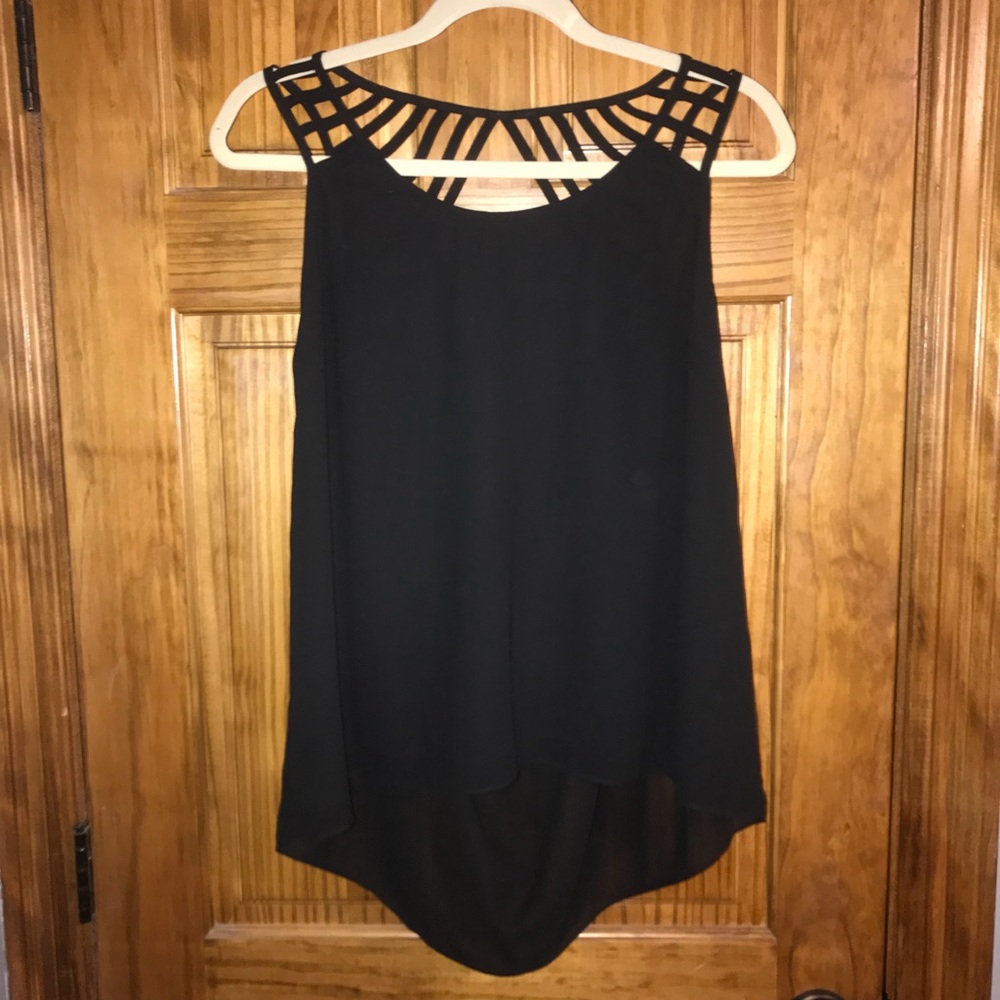 Sheer Black Low Back Top